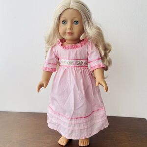 Caroline Abbott Doll American Girl Retired Historical Curly Blonde Pink Meet